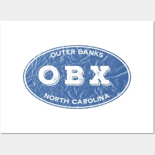 OBX Oval Distressed Posters and Art